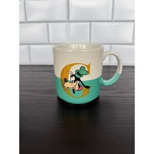 Disney Park Goofy "Means Well" 15 oz Coffee Mug - Golden Initial NIB